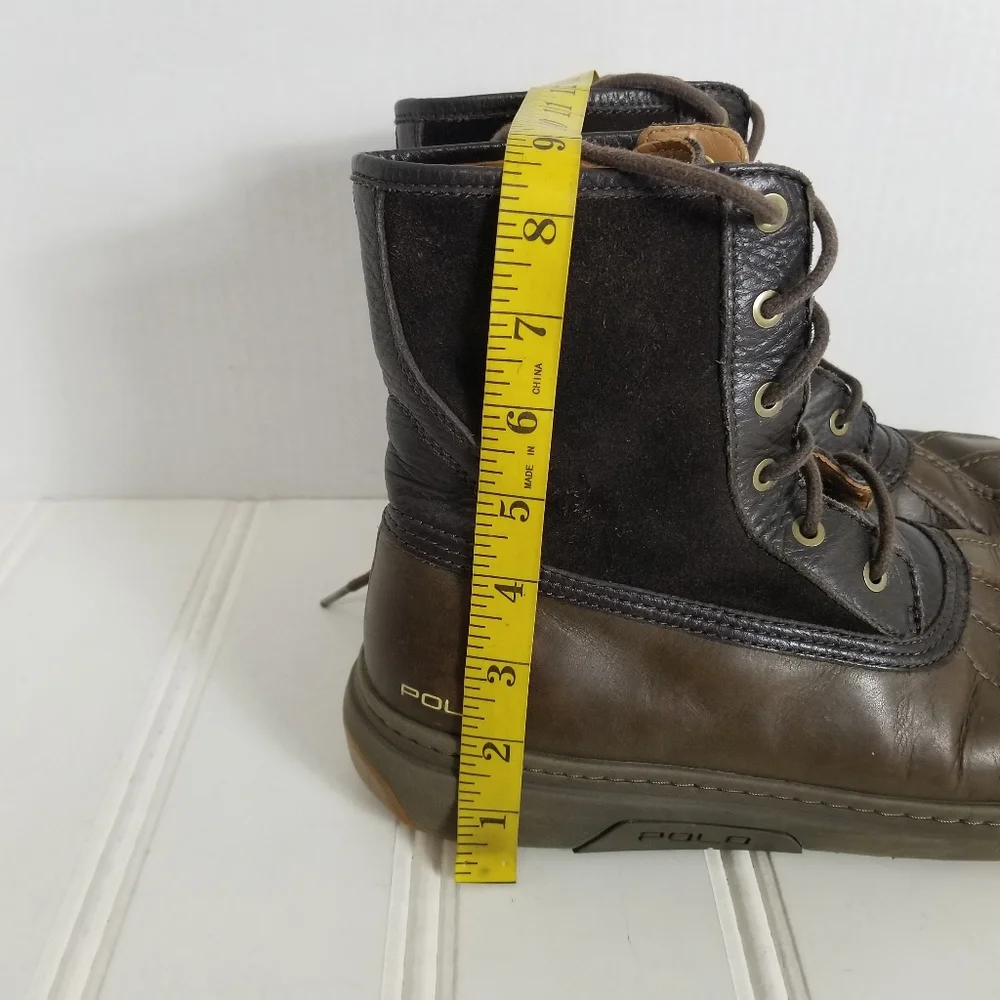 Polo Ralph Lauren Boots 11.5 Declan Leather Water Repellent Outdoor Dark Brown R